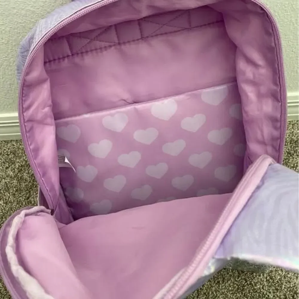 Great condition purple kitty backpack with lunchbox girls - Picture 5 of 5